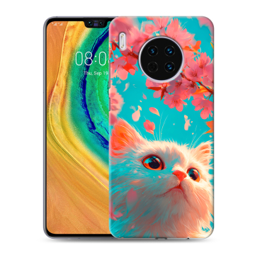 Силиконовый чехол на Huawei Mate 30 с принтом Красивый кот