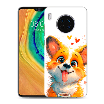 Силиконовый чехол на Huawei Mate 30 с принтом корги