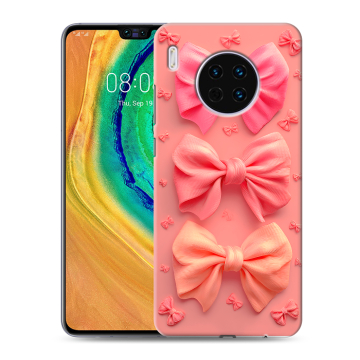 Силиконовый чехол на Huawei Mate 30 с принтом Розовые бантики