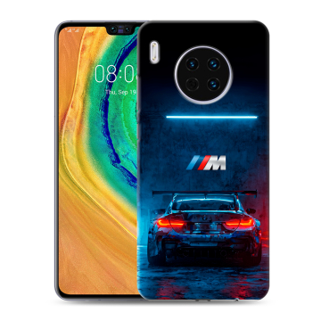 Силиконовый чехол на Huawei Mate 30 с принтом BMW БМВ