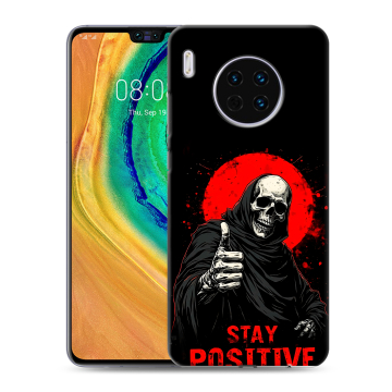 Силиконовый чехол на Huawei Mate 30 с принтом смешной скелет