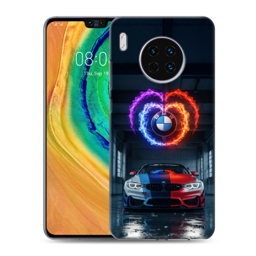 Силиконовый чехол на Huawei Mate 30 с принтом BMW БМВ