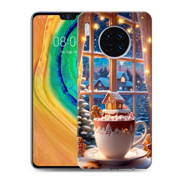 Силиконовый чехол на Huawei Mate 30 с принтом Новый год