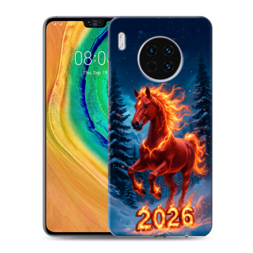 Силиконовый чехол на Huawei Mate 30 с принтом Новый год коня
