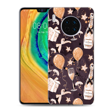 Силиконовый чехол на Huawei Mate 30 с принтом Новый год
