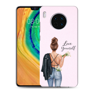 Силиконовый чехол на Huawei Mate 30 с принтом женский