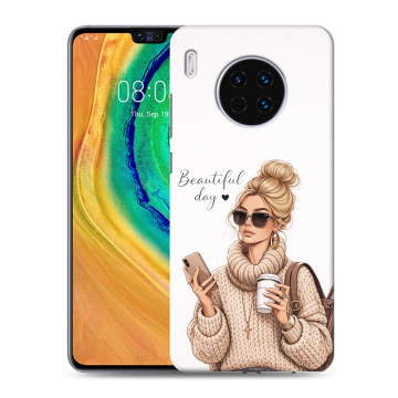 Силиконовый чехол на Huawei Mate 30 с принтом женский