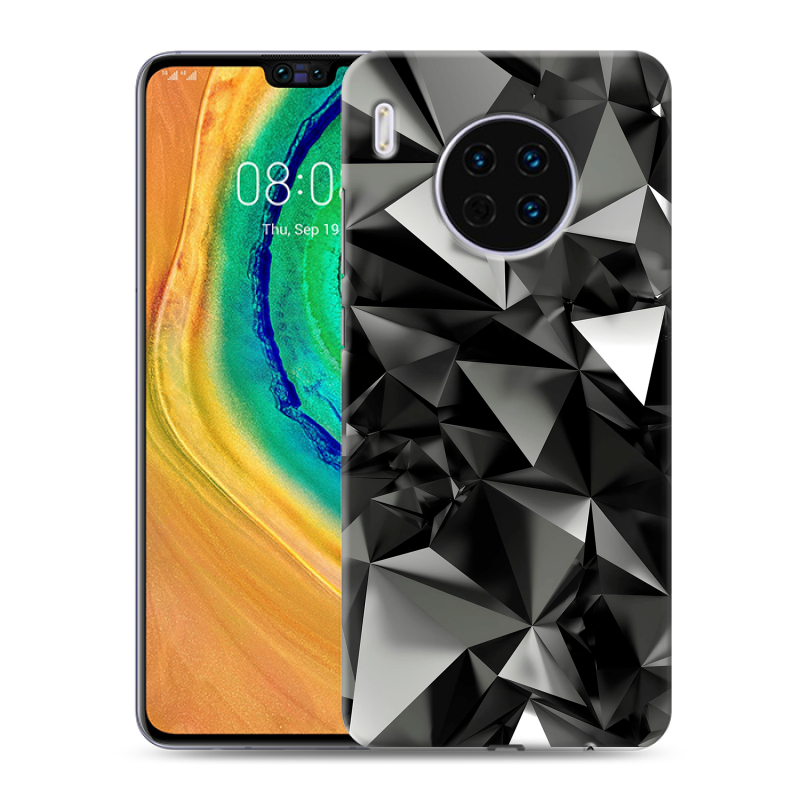 Пластиковый чехол на Huawei Mate 30 с принтом Черные кристаллы Пластиковый чехол на Huawei Mate 30 с принтом Черные кристаллы