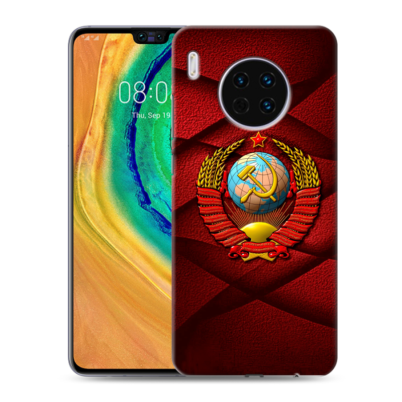 Силиконовый чехол на Huawei Mate 30 с принтом Герб СССР Силиконовый чехол на Huawei Mate 30 с принтом Герб СССР