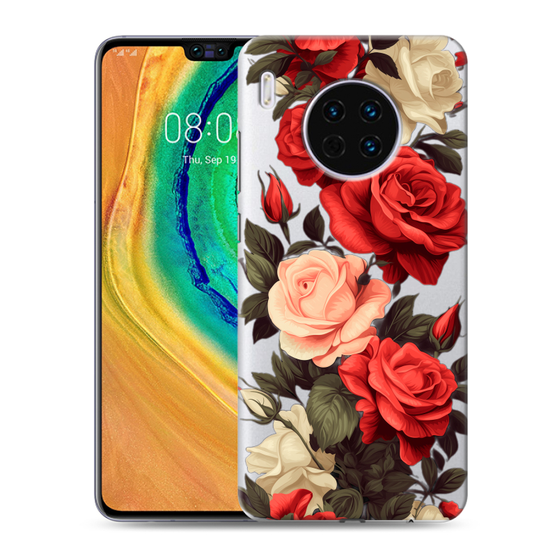 Пластиковый чехол на Huawei Mate 30 с принтом Розы Пластиковый чехол на Huawei Mate 30 с принтом Розы