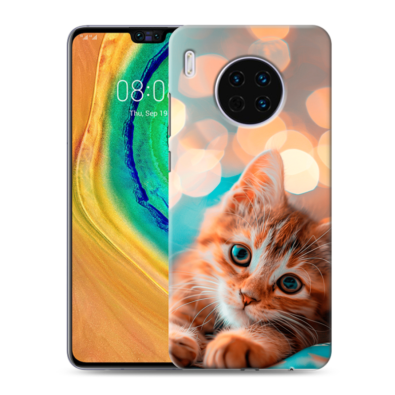 Пластиковый чехол на Huawei Mate 30 с принтом котик Пластиковый чехол на Huawei Mate 30 с принтом котик