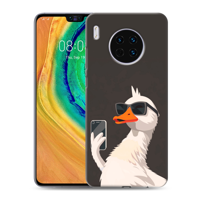 Силиконовый чехол на Huawei Mate 30 с принтом утка в очках Силиконовый чехол на Huawei Mate 30 с принтом утка в очках