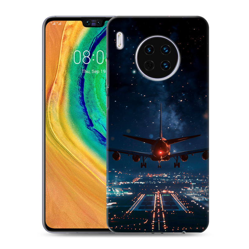 Пластиковый чехол на Huawei Mate 30 с принтом самолет Пластиковый чехол на Huawei Mate 30 с принтом самолет