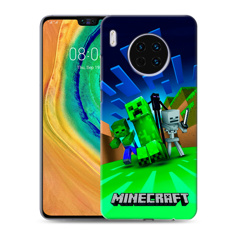 Пластиковый чехол на Huawei Mate 30 с принтом Майнкрафт Пластиковый чехол на Huawei Mate 30 с принтом Майнкрафт