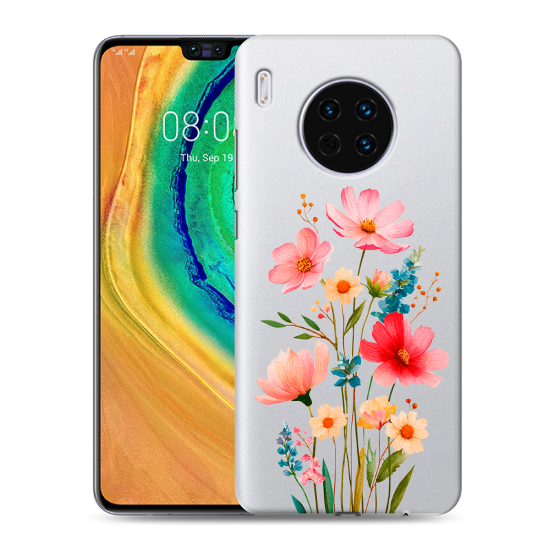 Силиконовый чехол на Huawei Mate 30 с принтом Цветы Силиконовый чехол на Huawei Mate 30 с принтом Цветы
