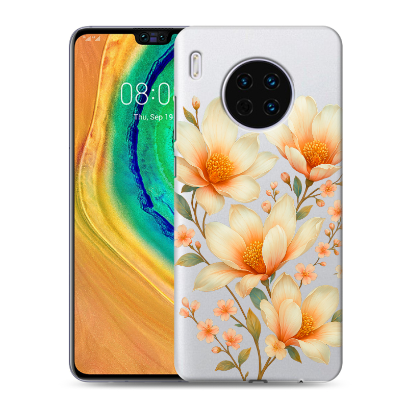 Пластиковый чехол на Huawei Mate 30 с принтом Цветы Пластиковый чехол на Huawei Mate 30 с принтом Цветы