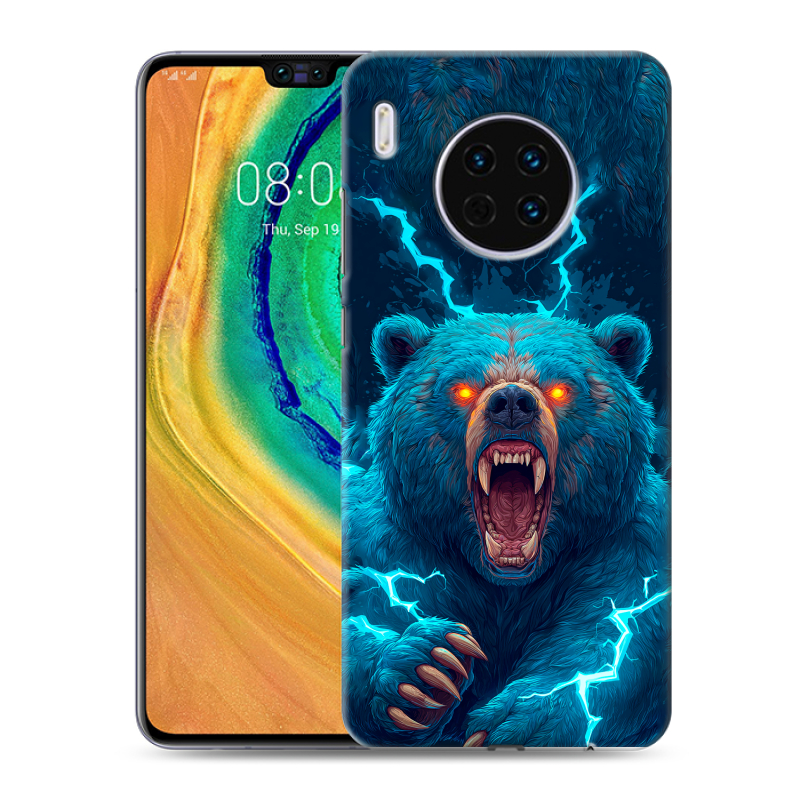 Пластиковый чехол на Huawei Mate 30 с принтом Медведь Пластиковый чехол на Huawei Mate 30 с принтом Медведь