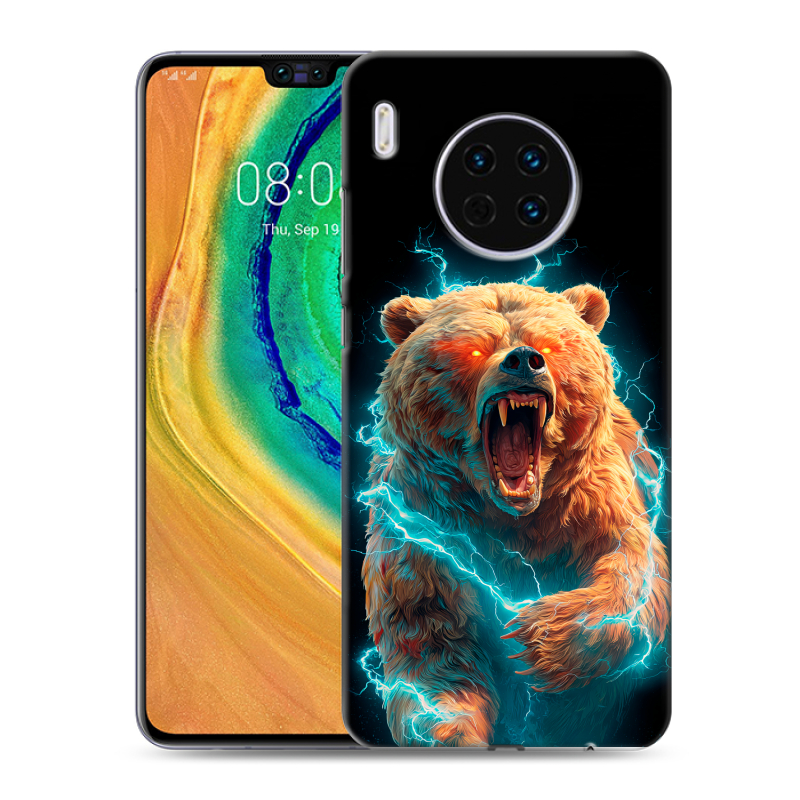 Пластиковый чехол на Huawei Mate 30 с принтом Медведь Пластиковый чехол на Huawei Mate 30 с принтом Медведь