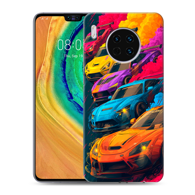 Силиконовый чехол на Huawei Mate 30 с принтом Тачки Силиконовый чехол на Huawei Mate 30 с принтом Тачки