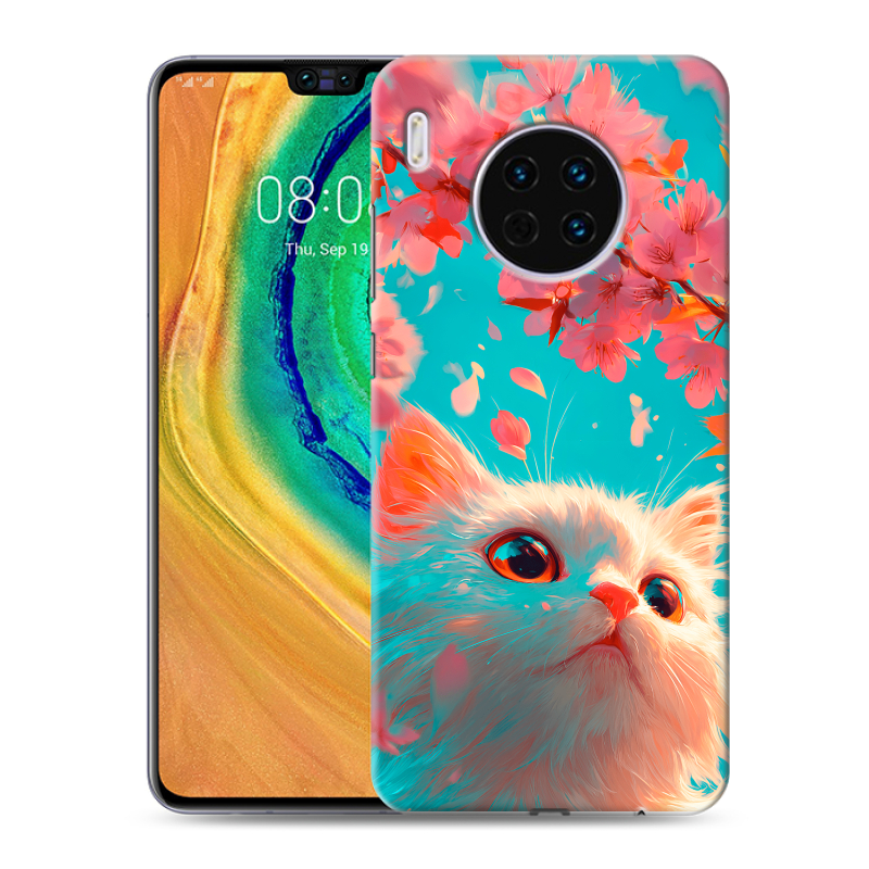 Пластиковый чехол на Huawei Mate 30 с принтом Красивый кот Пластиковый чехол на Huawei Mate 30 с принтом Красивый кот