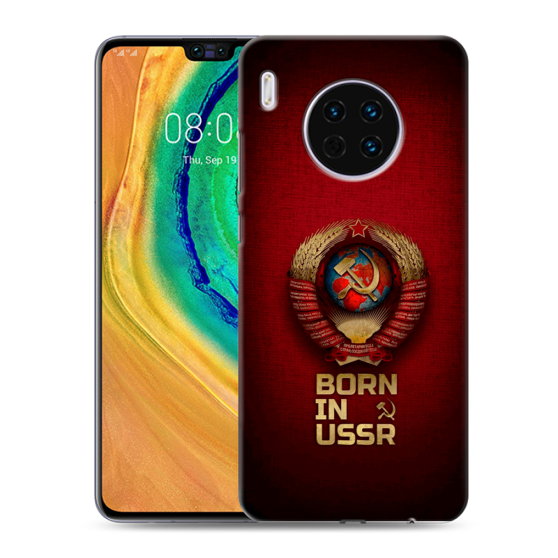 Силиконовый чехол на Huawei Mate 30 с принтом Флаг Герб СССР Силиконовый чехол на Huawei Mate 30 с принтом Флаг Герб СССР