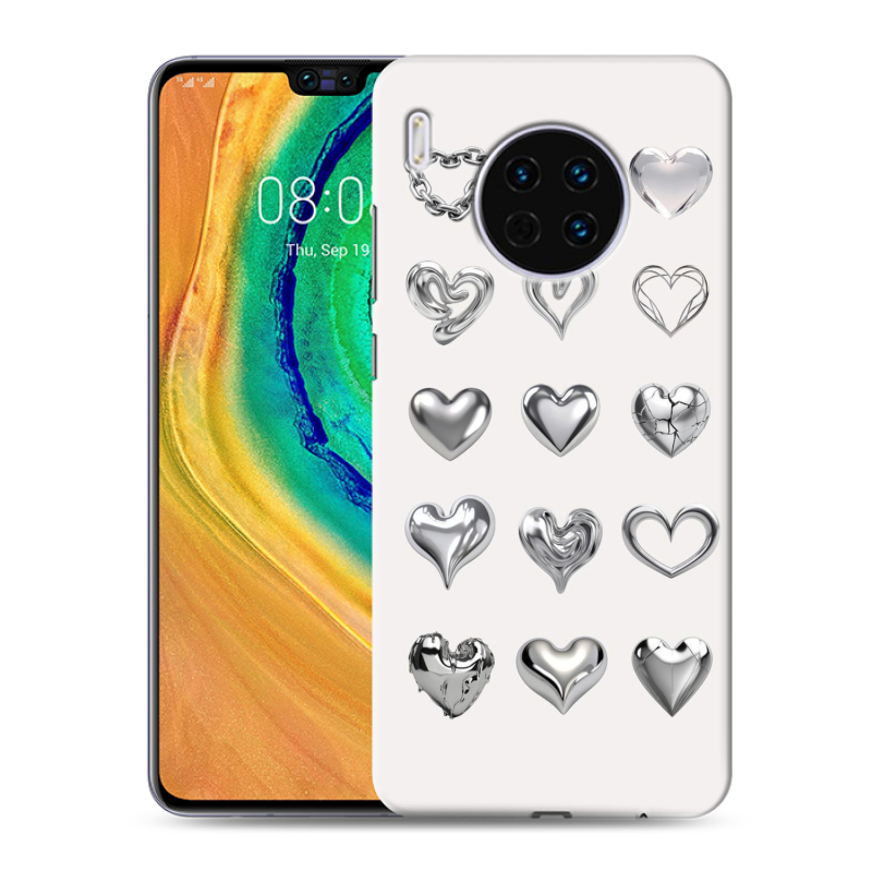Пластиковый чехол на Huawei Mate 30 с принтом Y2K сердечки Пластиковый чехол на Huawei Mate 30 с принтом Y2K сердечки