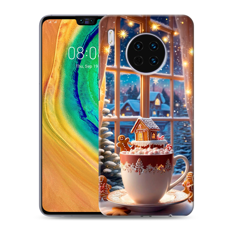 Силиконовый чехол на Huawei Mate 30 с принтом Новый год Силиконовый чехол на Huawei Mate 30 с принтом Новый год