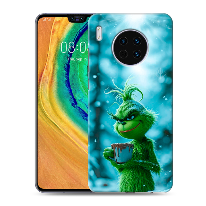 Силиконовый чехол на Huawei Mate 30 с принтом Новый год гринч Силиконовый чехол на Huawei Mate 30 с принтом Новый год гринч