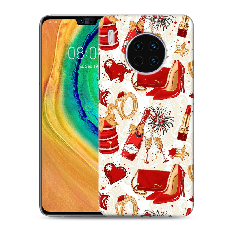 Силиконовый чехол на Huawei Mate 30 с принтом Новый год Силиконовый чехол на Huawei Mate 30 с принтом Новый год