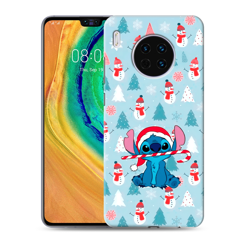 Пластиковый чехол на Huawei Mate 30 с принтом Стич Новый год Пластиковый чехол на Huawei Mate 30 с принтом Стич Новый год