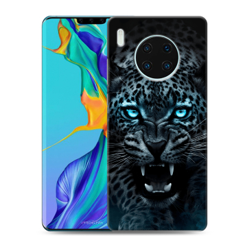 Силиконовый чехол на Huawei Mate 30 Pro с принтом Темный леопард