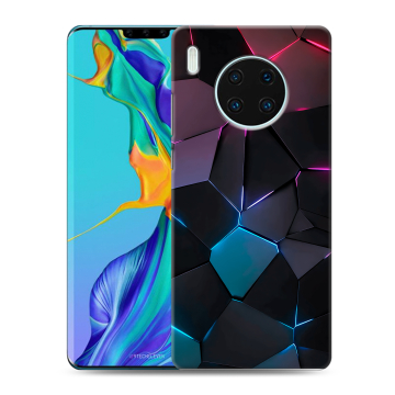Силиконовый чехол на Huawei Mate 30 Pro с принтом Геометрия неона
