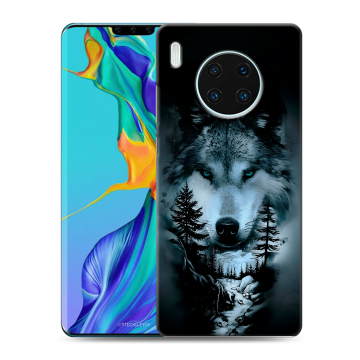 Силиконовый чехол на Huawei Mate 30 Pro с принтом Лесной волк