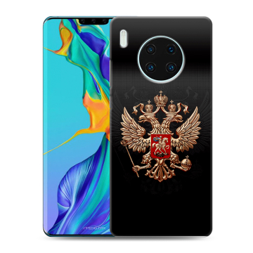 Силиконовый чехол на Huawei Mate 30 Pro с принтом Герб России