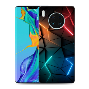 Силиконовый чехол на Huawei Mate 30 Pro с принтом Абстракция неон