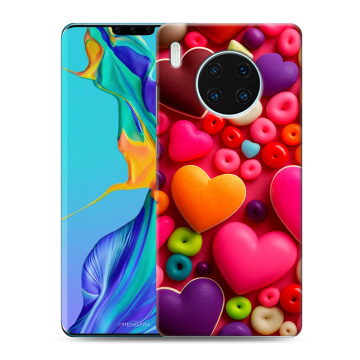 Силиконовый чехол на Huawei Mate 30 Pro с принтом Сердечки