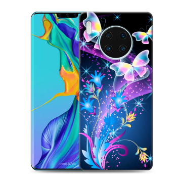 Силиконовый чехол на Huawei Mate 30 Pro с принтом Бабочки Силиконовый чехол на Huawei Mate 30 Pro с принтом Бабочки