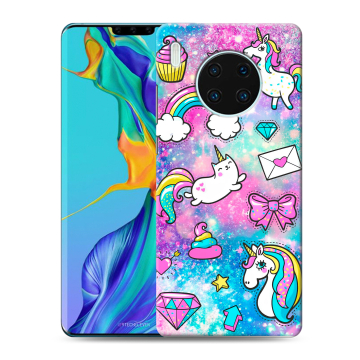 Силиконовый чехол на Huawei Mate 30 Pro с принтом Единороги