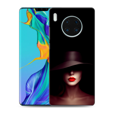 Силиконовый чехол на Huawei Mate 30 Pro с принтом Девушка в шляпе