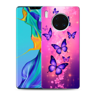 Силиконовый чехол на Huawei Mate 30 Pro с принтом Бабочки Силиконовый чехол на Huawei Mate 30 Pro с принтом Бабочки