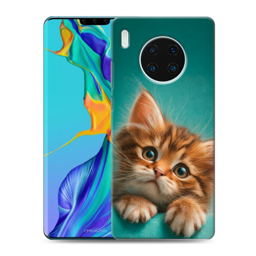 Силиконовый чехол на Huawei Mate 30 Pro с принтом котенок