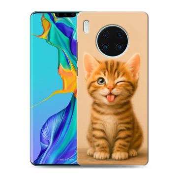 Силиконовый чехол на Huawei Mate 30 Pro с принтом котенок