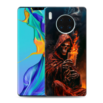 Силиконовый чехол на Huawei Mate 30 Pro с принтом Скелет и карты