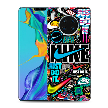 Силиконовый чехол на Huawei Mate 30 Pro с принтом найк nike черный