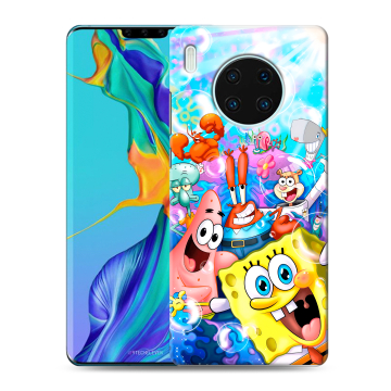 Силиконовый чехол на Huawei Mate 30 Pro с принтом спанчбоб спанч боб