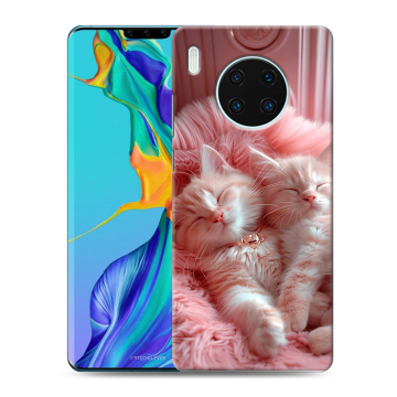 Силиконовый чехол на Huawei Mate 30 Pro с принтом котята котики