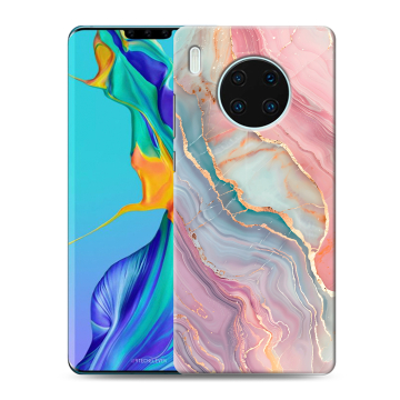 Силиконовый чехол на Huawei Mate 30 Pro с принтом розовый мрамор