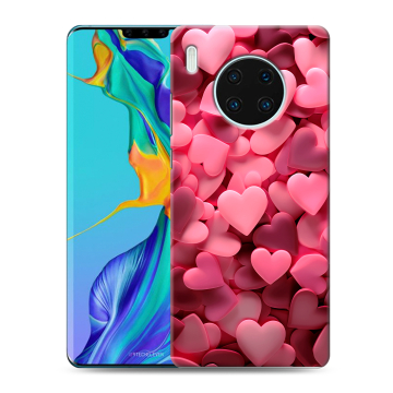 Силиконовый чехол на Huawei Mate 30 Pro с принтом розовые сердечки