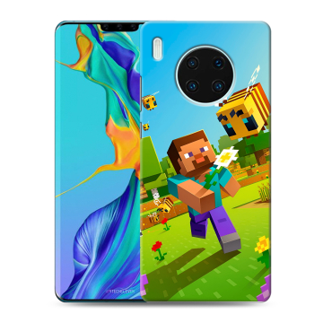 Силиконовый чехол на Huawei Mate 30 Pro с принтом Майнкрафт Minecraft