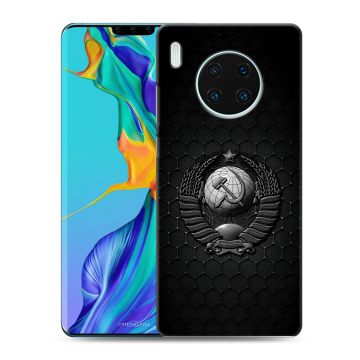 Силиконовый чехол на Huawei Mate 30 Pro с принтом Герб Флаг СССР